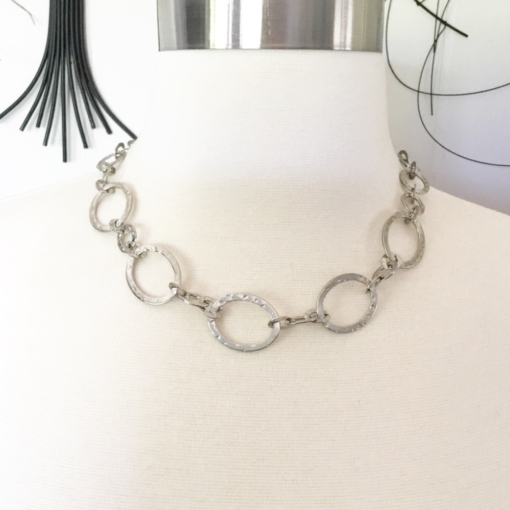 Silver Short Link Style Necklace